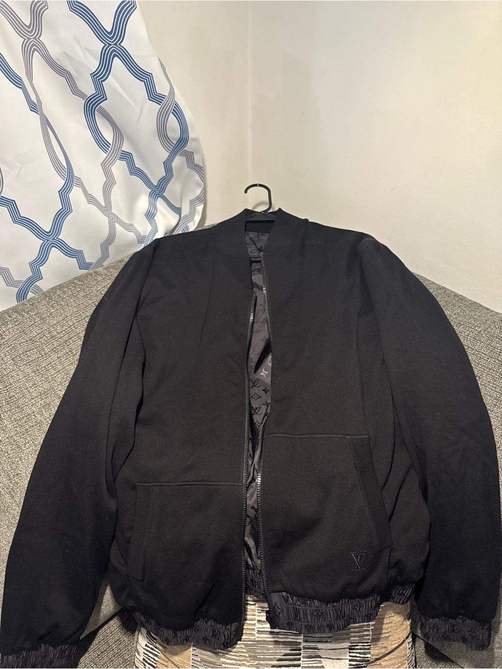 Louis Vuitton REVERSIBLE Black Bomber Jacket with Monogram Lining